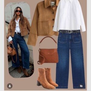 Beautiful cognac brown, suede ankle boot